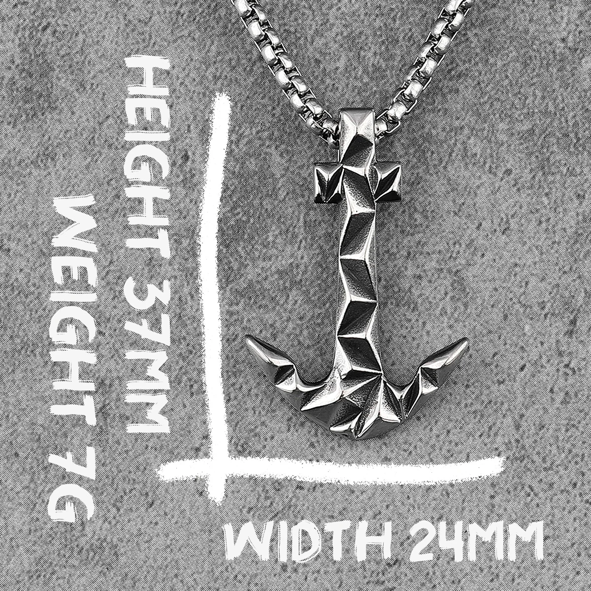 Geometric Cutting Anchor Stainless Steel Men Necklaces Pendants Chain Punk for Boyfriend Male Jewelry Creativity Gift Wholesale view 6