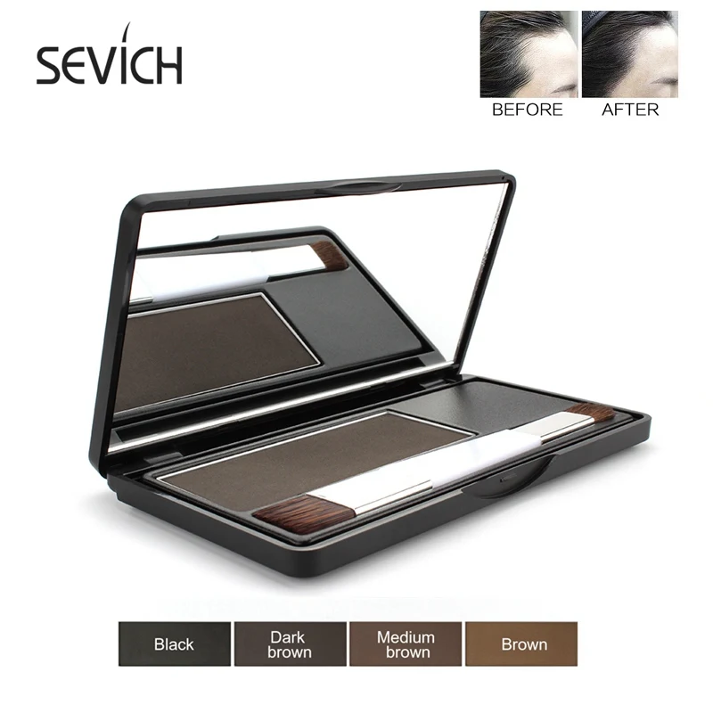 Sevich Hair Root Touch-Up 8g Hairline Shadow Powder 4 Colors Waterproof Edge Control Hairline Concealer Powder With Brush