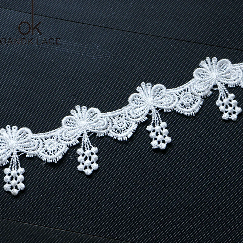 2 Yards High quality Water Soluble Lace Trim Braid Lace DIY Garment Accessories Embroidery Fabric Lace Trims