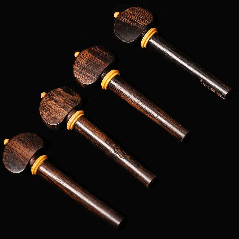 Ebony Wood Violin Pegs Chin Rest End Pin Tuner Tailpiece Set  4/4 Violin Parts  Very precious