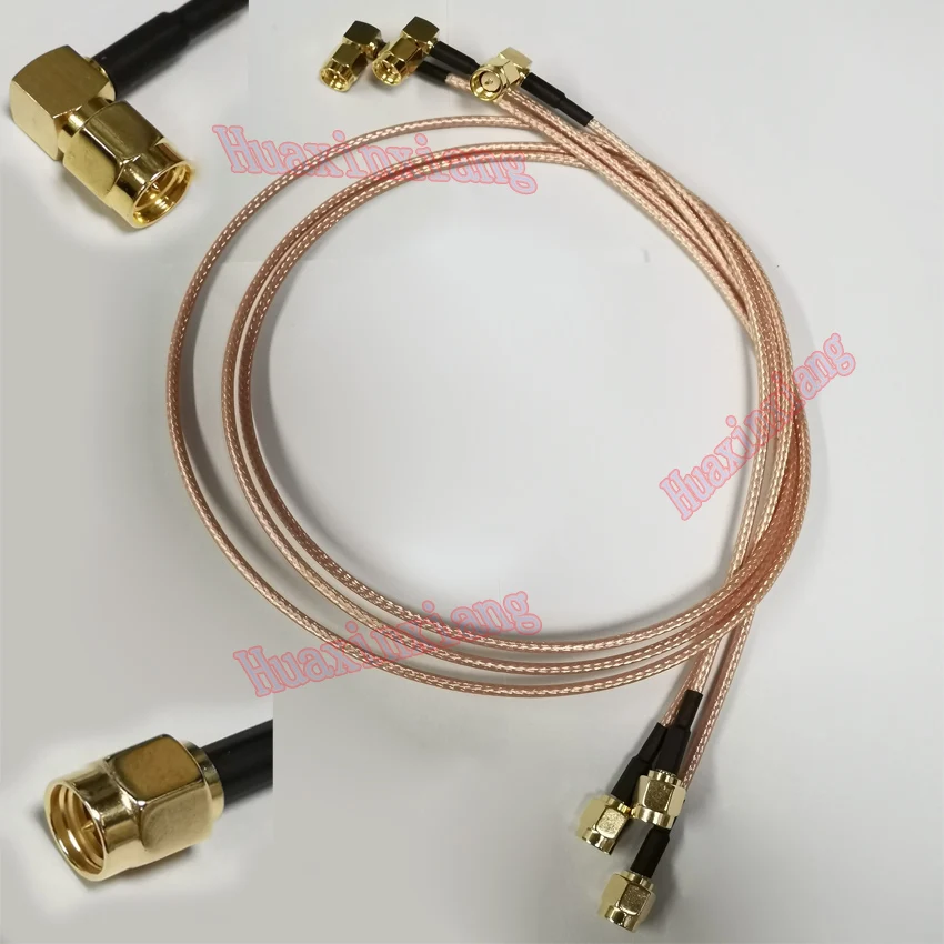 5PCS/Lot Bent SMA-JW To SMA-J Male Adapter Pug Connector RF Coaxial Extension Pigtal Cable  RG316 20CM/30CM/50CM/1Meter