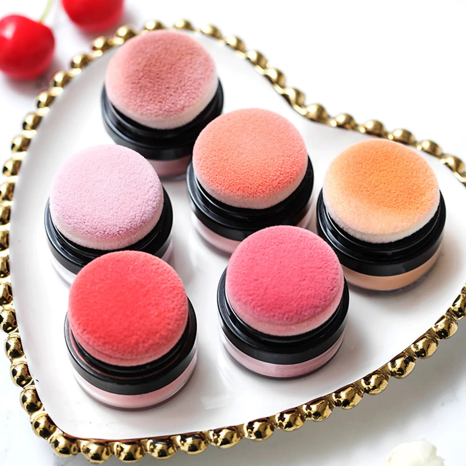 ILISYA 5 PCS Face Blusher Powder for Cheek Matt/Shimmering Nude Makeup Lightweight Natural Finish Brightening Complexion