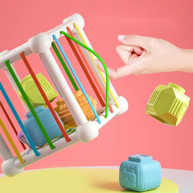 Baby Montessori Shape Sorting Toy Colorful Caterpillar Cube Motor Touch Skill Learning Educational Toys 10 Months- 3 Years Gifts