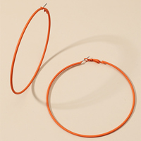 MANGOSKY Fashion Orange Rubber Paint Big Earring