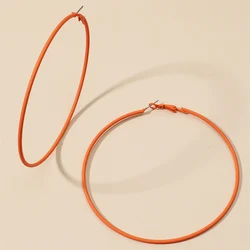 Fashion Orange Rubber Paint Big Earring