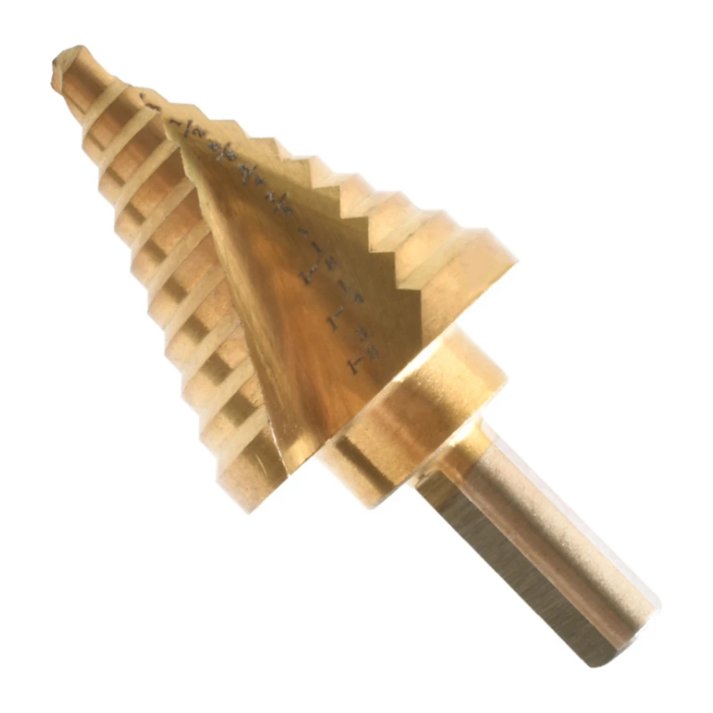 Conjunto de broca de paso 1-3/8 "-3/16" HSS, 5 uds., cono escalonado recubierto de titanio, juego de brocas para Metal, madera, acero, Plástico