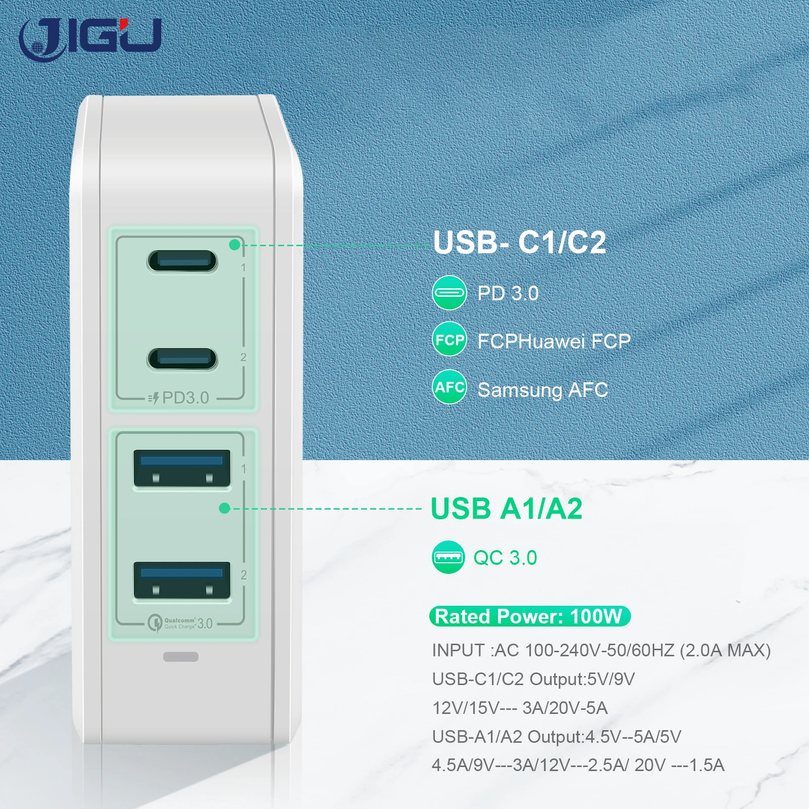 USB C Charger 100W Type C Fast PD Charger Compatible with MacBook Pro Air iPhone 13/12/11 Pixel 6 Pro, iPad Pro, Galaxy Dell XPS