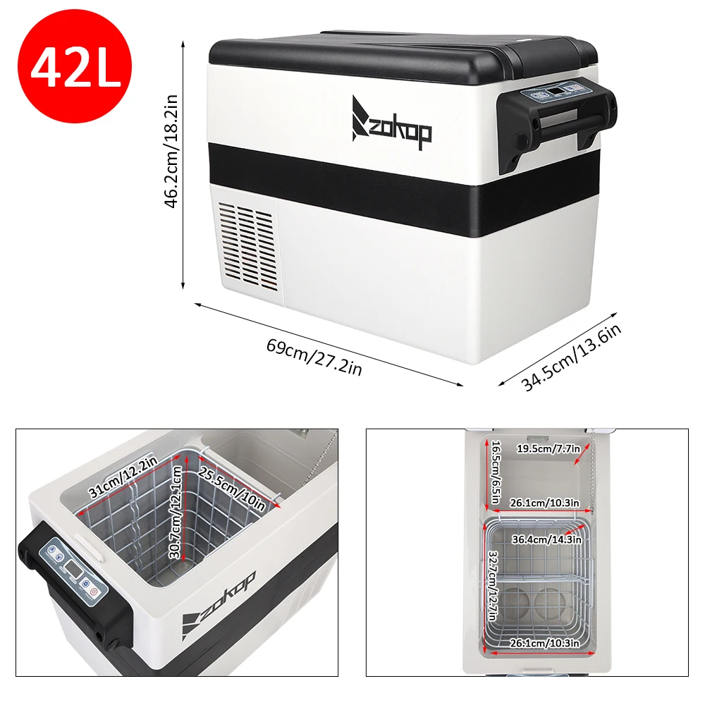 Car Refrigerator Portable Small Freezer,  Plastic Black Light Gray Movable Low-Temperature
