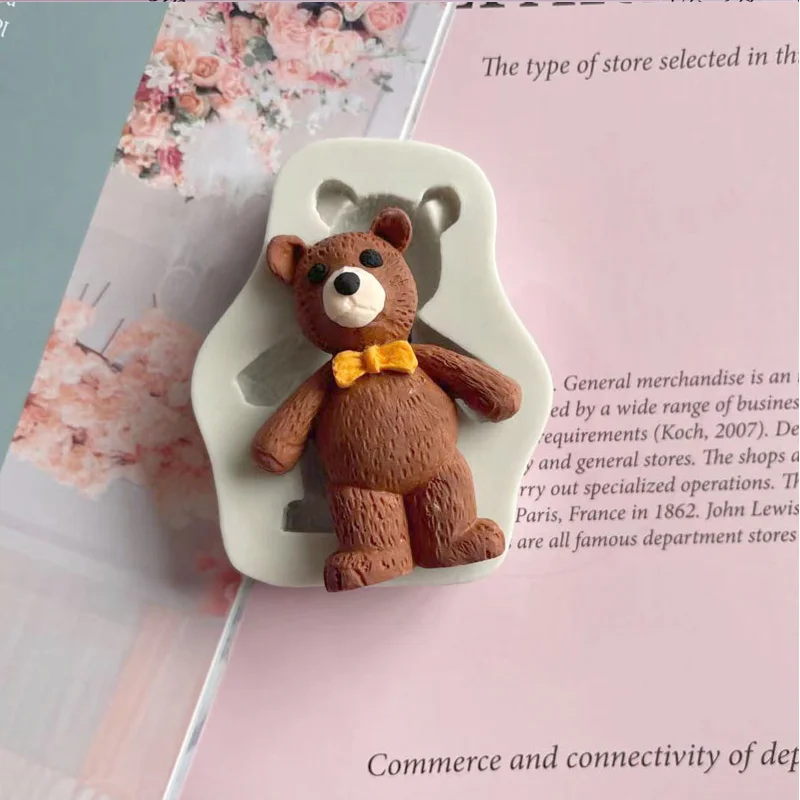 Various bear silicone mold bows bear face pillows silicone DIY sugar turning mold  cake chocolate plaster mold