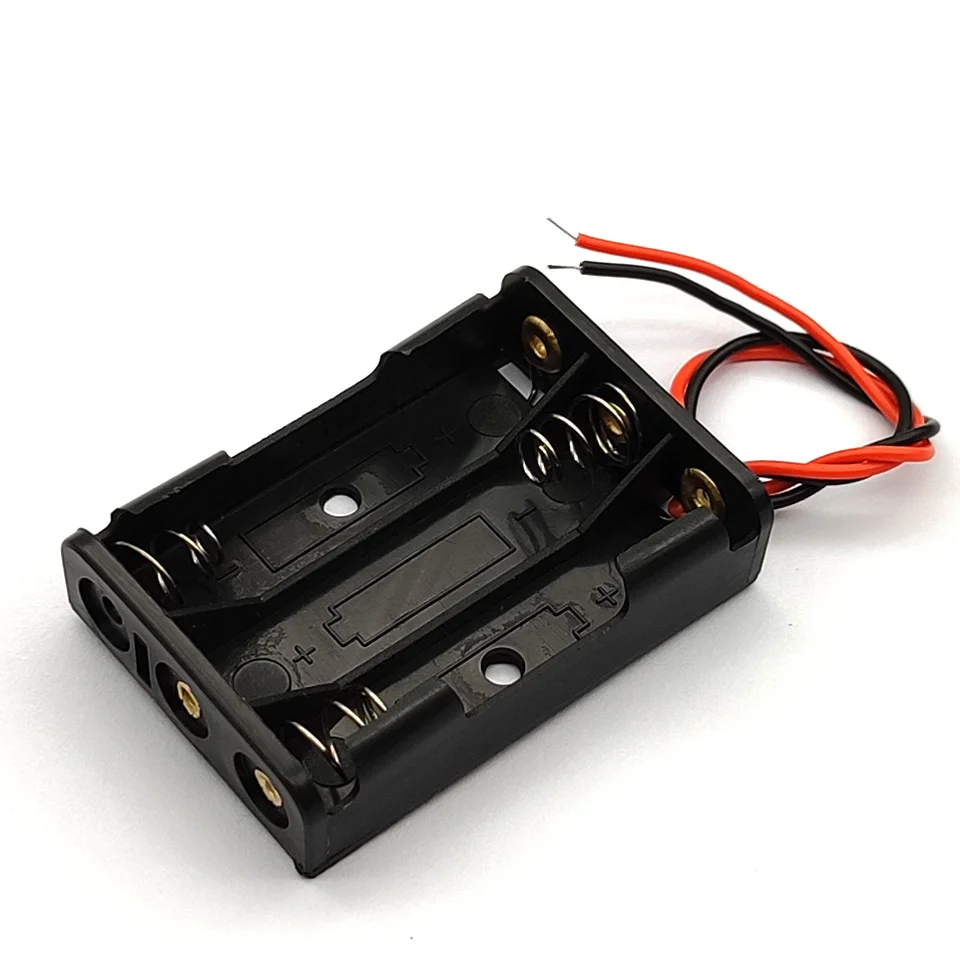 3 x AAA Battery Box Case AAA Battery Holder With Wire Leads Side By Side Battery Box Connecting Solder For AAA Batteries 4.5V