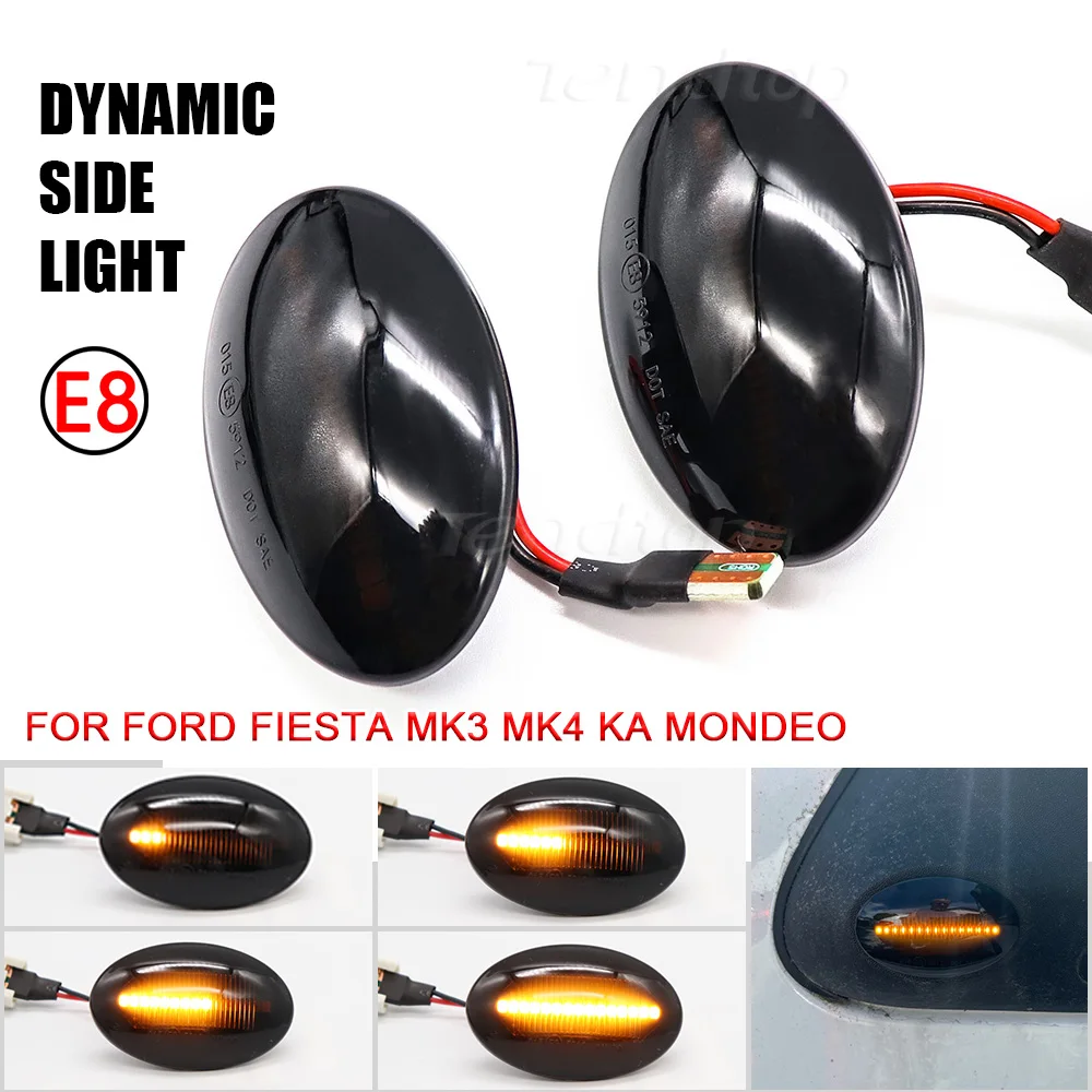 For Ford Fiesta III IV MK3 MK4 KA Mondeo I MK1 Transit Tourneo MK6 MK7 LED Dynamic Turn Signal Side Marker Light Sequential Lamp