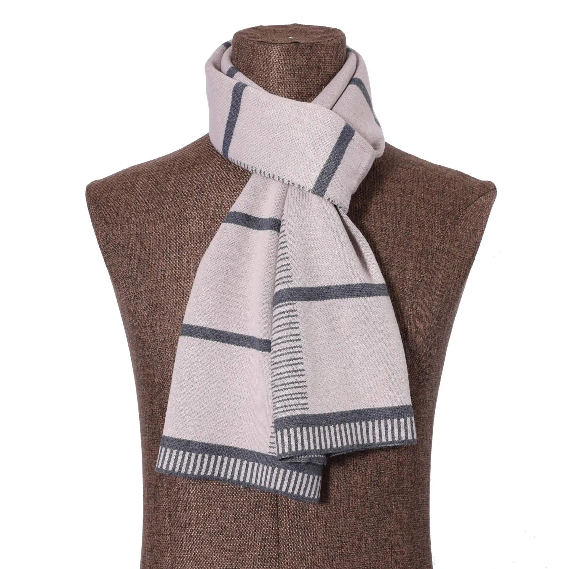 

2020 New Casual Winter Scarves Men Scarf Warm Neckercheif Stripe Kint Scarves Men Cotton Wraps Male Sjaal Foulard Business Scarf