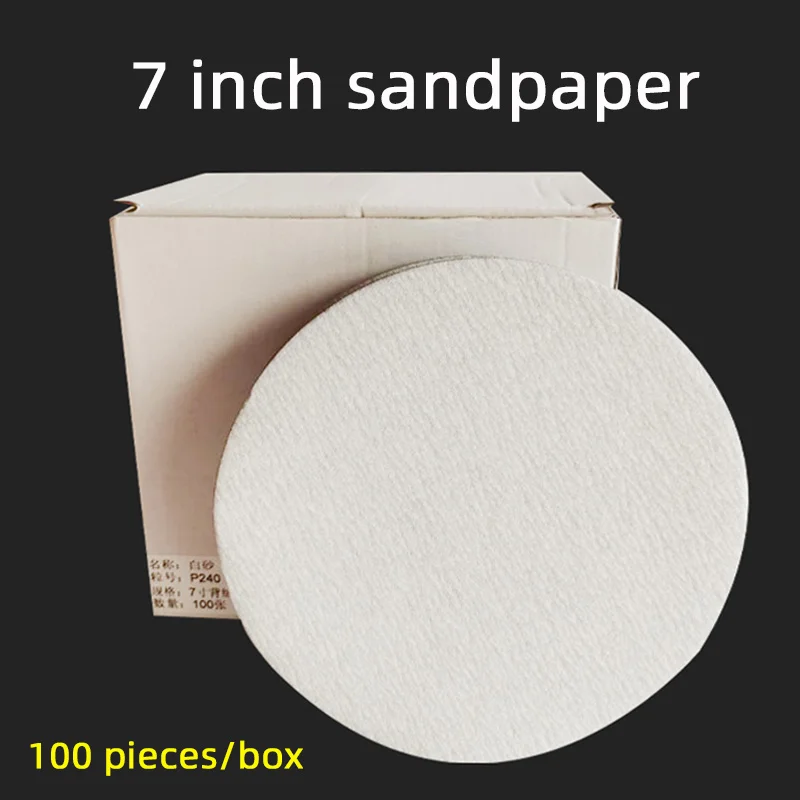 7 Inch 175mm Round Dry Sanding Paper Air Grinder Disc Self-adhesive Flocking Back  Polishing Sandpaper Polishing Pad For Car