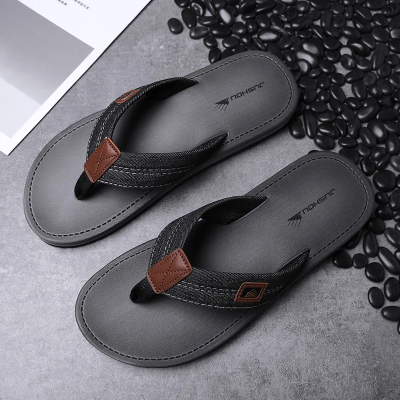 Summer Mixed Color Bathroom Slipper Classic Men Flip Flops Handmade Sewing Male Sandals Breathable Flip Flops For Men Household