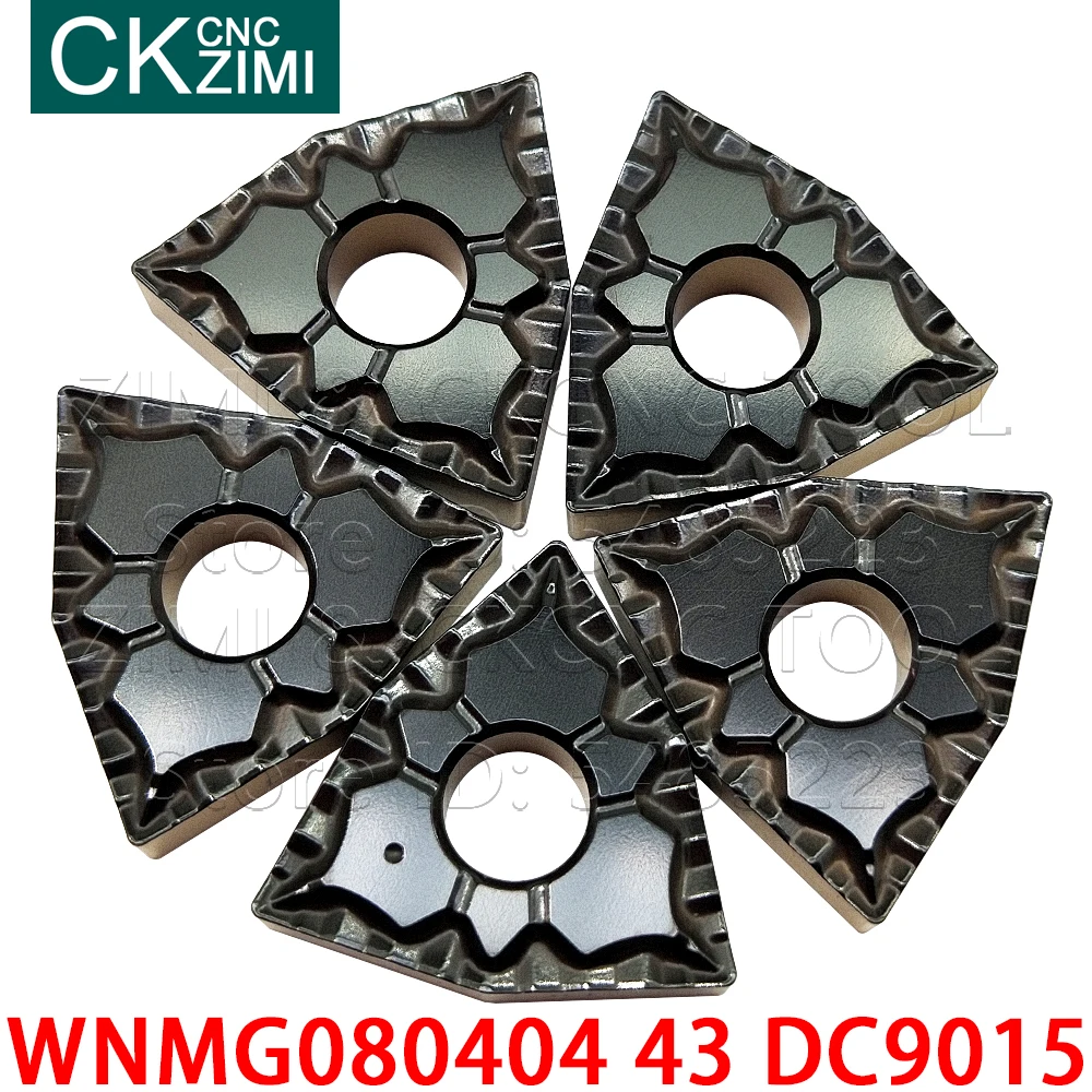 10PCS WNMG080404 43 DC9015 WNMG 080404 Carbide Inserts External Turning Tools CNC Mechanical Metal lathe Cutter Tools for steel