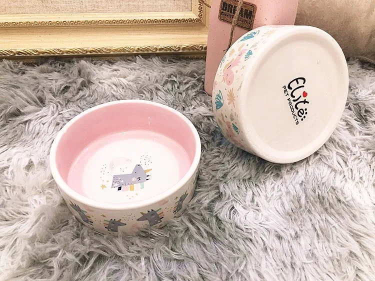 New Creative Bone Decor Ceramic Pet Bowl Candy Colors Pet Bowl Pet Water Food Bowls For Cat Dog Pet Feeding Supplies