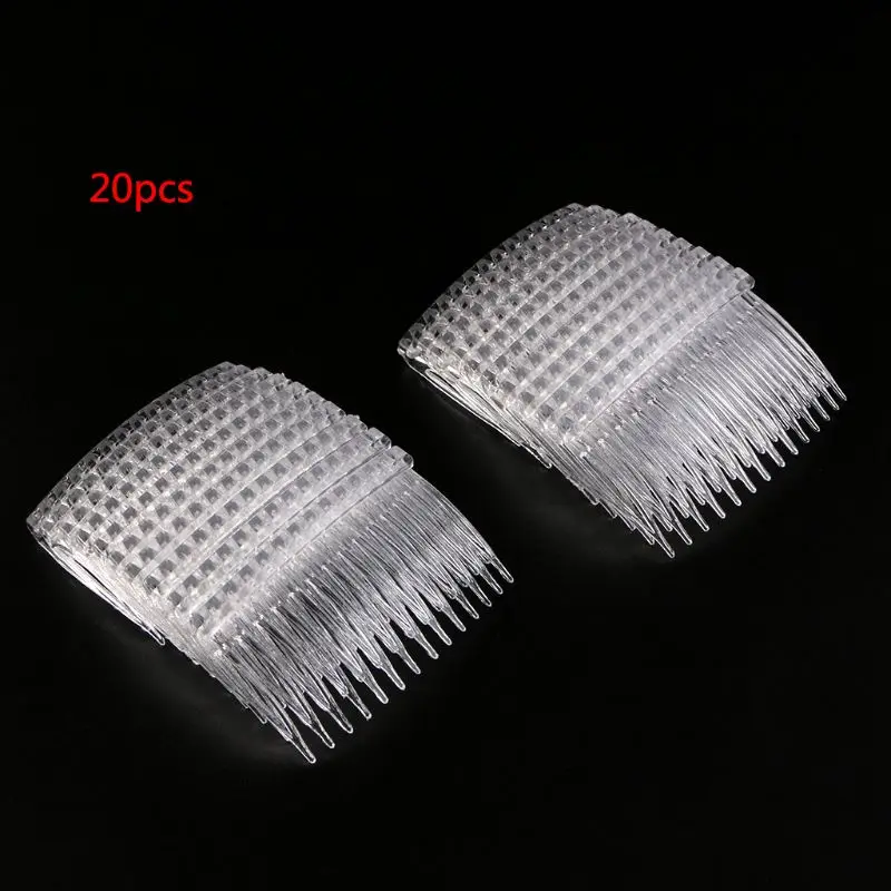 20Pcs/Lot Clear Plastic Hair Side Combs Pin Barrettes Hair Comb Accessories
