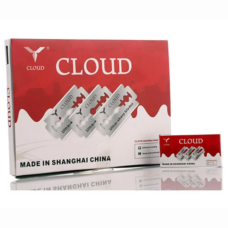 CLOUD – lames de rasoir en acier inoxydable, pour Salon de coiffure, rasage, couteau, amincissant, 100 pièces