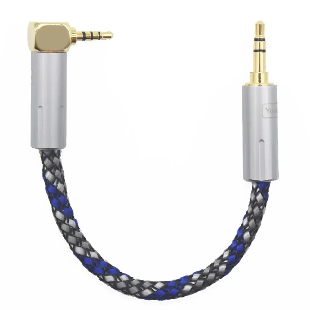 2.5mm Right Angle Male to 3.5mm Male 8 Core Silver Plated Headphone Cable Silver Plated Aux Cable in Box 2.5mm to 3.5mm