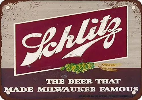 Metal Signs 1947 Schlitz Beer Vintage Look Reproduction Metal Tin Sign, 12