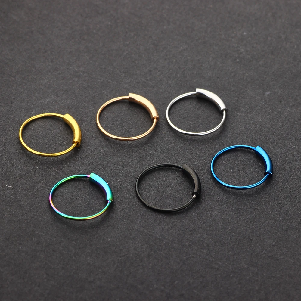 3pc 22g 6/8/10mm Steel Hinged Clicker circle ring Piercing Nose Ring Hoop Lip Ear Body Jewelry Clip Cartilage Tragus Helix Diath