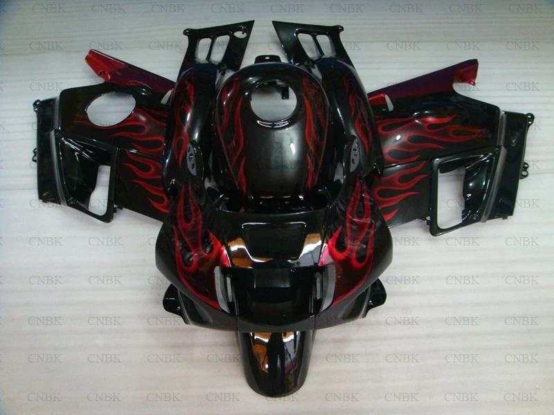 Body Kits for CBR 600 F2 91 92 for Honda Cbr600 Fairings 1991 CBR600F2 Body Kits 1991 - 1994 Black Red Flame