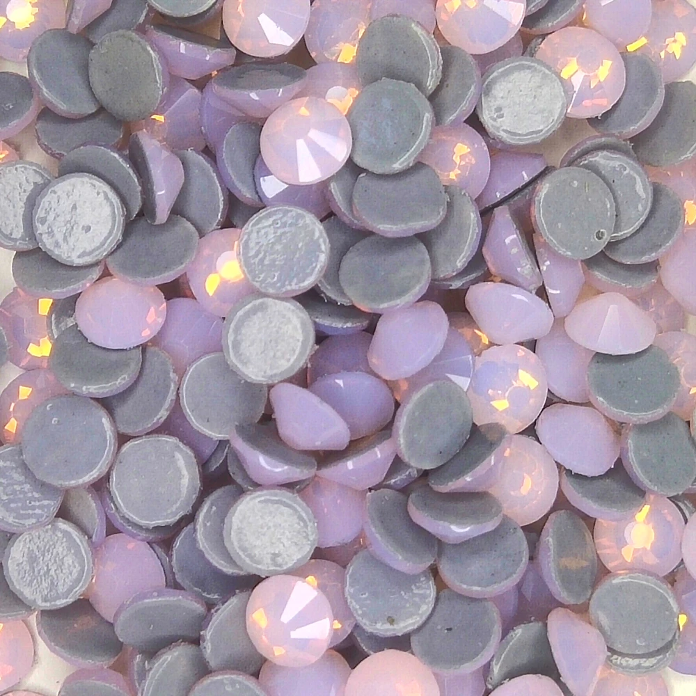 AAAA+Quality White Opal Flatback HotFix Rhinestones ss6 ss10 ss16 ss20 ss30 (2mm~8mm) Iron On Crystal Rhinestones