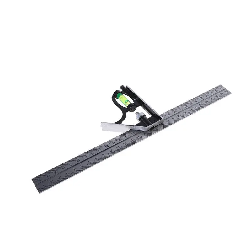 Adjustable Sliding Combination Square Ruler Level Measuring Tool 300mm (12