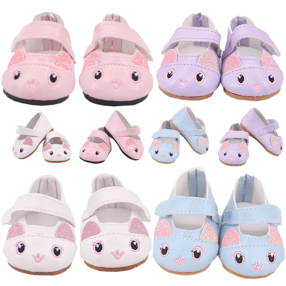 Pink Cat Doll Clothes Handmade Dress Shoes Accessories For 43Cm Reborn Baby Fit 17Inch Girl Of American Diy Toy Dollhouse Cute