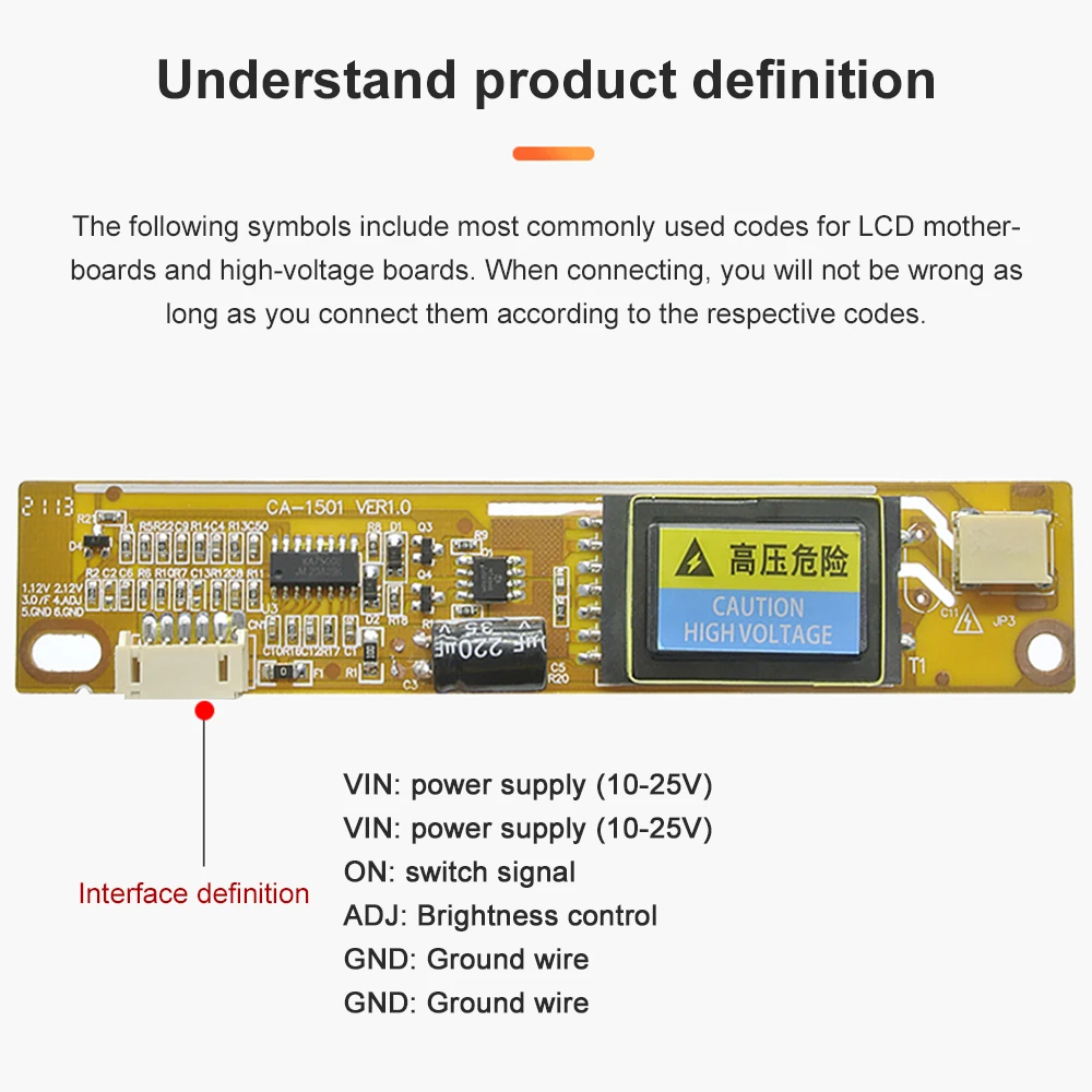 CA-1501 4 Lamp Universal Inverter CCFL Inverter Small Mouth 10V-25V Output for 15-22 inch LCD Display Monitor with 4 Cord