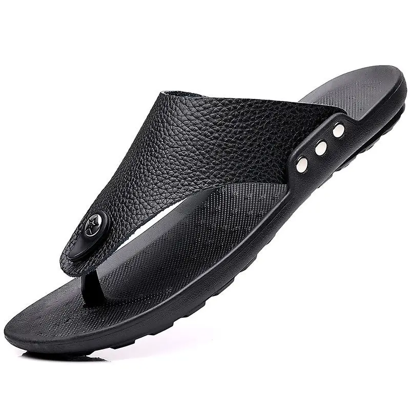 Summer New Men's Slippers Beach Slippers Large 45 Comfortable Brown Sandals Non Slip Swimming Shoes Men's Slippers