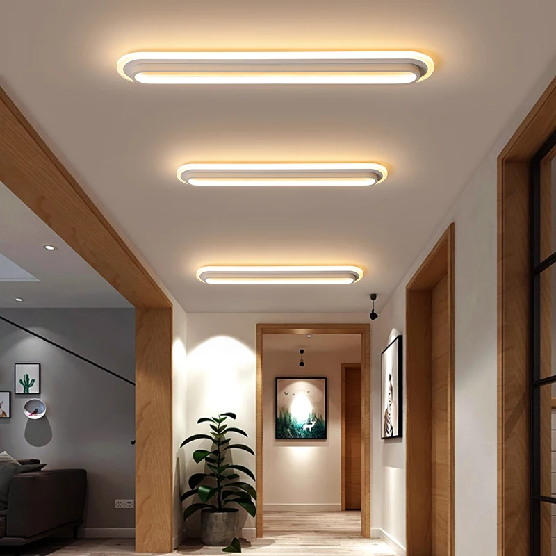 Modern Minimalist Long Aisle Corridor Ceiling Lamp Nordic Portal Balcony LED Lights Bedroom Cloakroom Ceiling Strip White Lamp