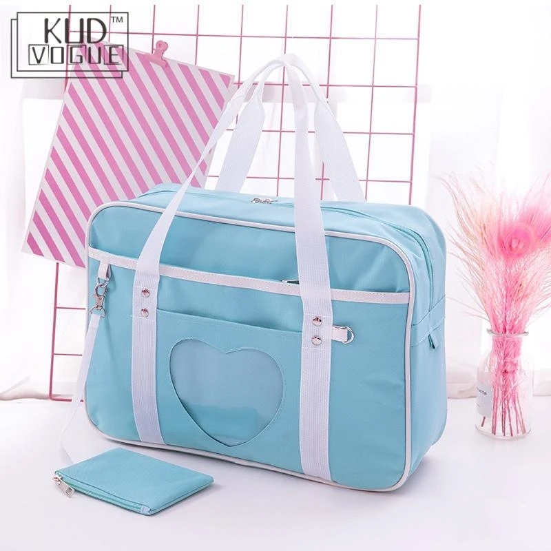 Japanese-style JK pink uniform shoulder bag women's large-capacity luggage handbag tote bag messenger bag computer bag