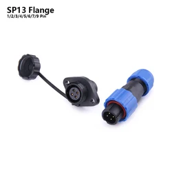 IP68 Aviation Plug SP13 1 2 3 4 5 6 7 Pin cable connectors Plug and socket Flange Type Waterproof connector DIY YOU