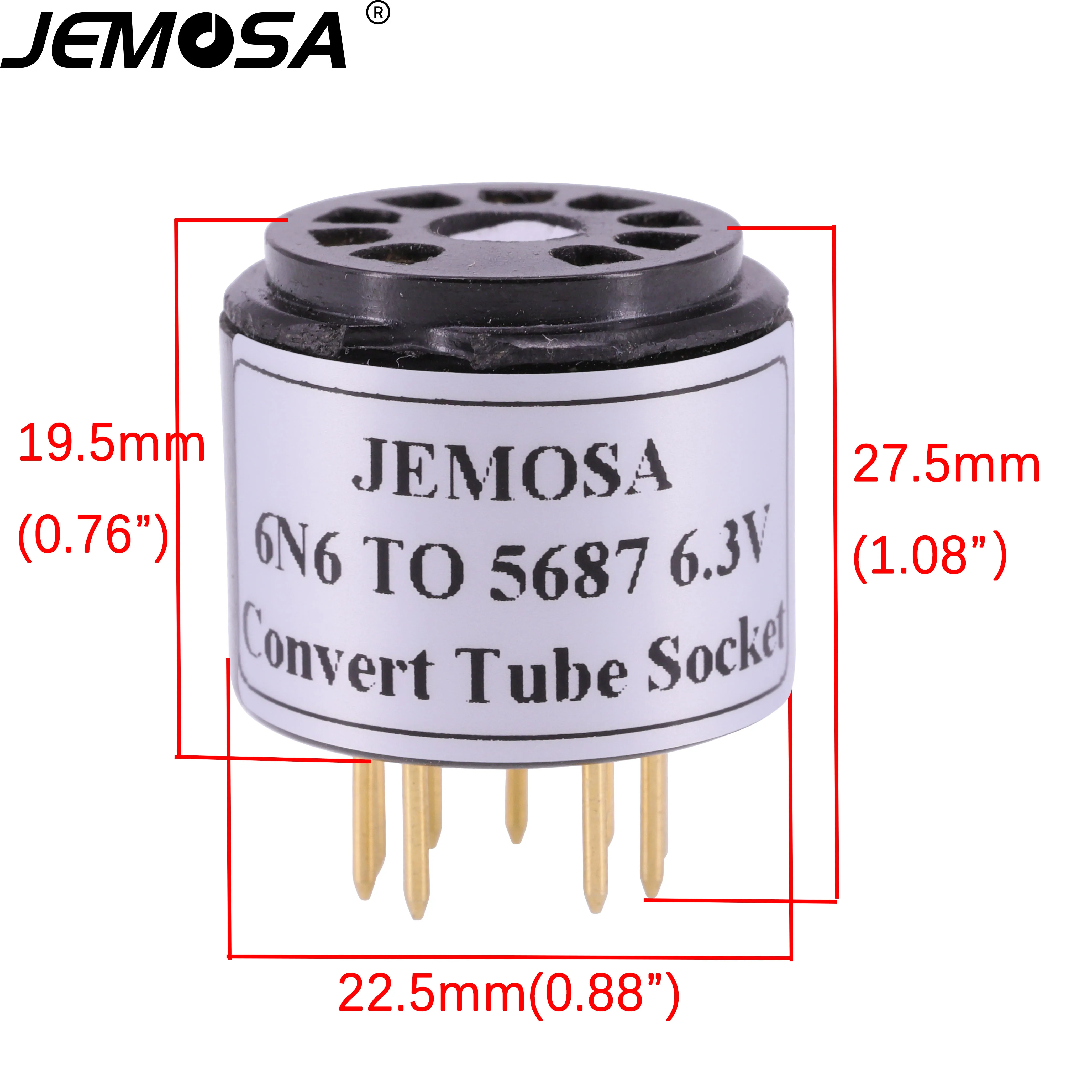 JEMOSA 1 قطعة 9Pin أنبوب المقبس محول 6H6N 6N6 إلى 5687 6.3 فولت الصوت فراغ أنبوب المقبس محول محول مكبر للصوت