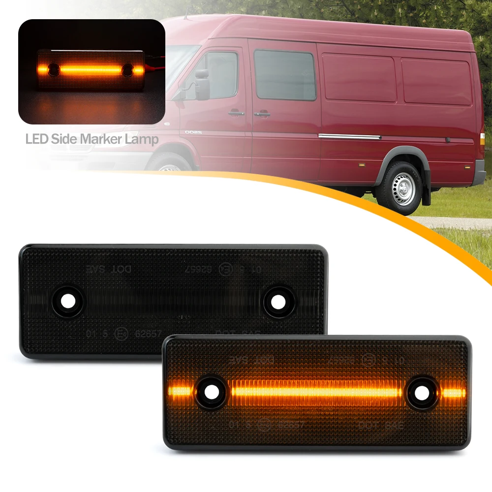 

2X For Mercedes Benz Sprinter W901 W902 W903 W904 W905 Dodge 01-06 Led Amber Side Marker Blinker Clearance Position Lamp Lights