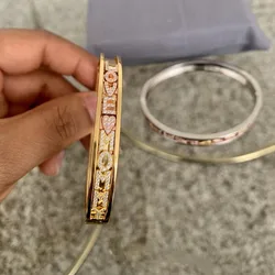 17CM CZ stones DIY Bracelet for Women and Men  Personality Slider Bangle Roman Numeral Bracelet Women Bangle Sliding