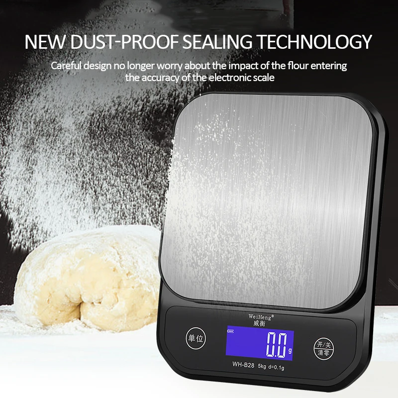 

Portable Electronic Digital Kitchen Scale 10kg/1g 5kg/0.1g High Precision LED Display Household Weight Balance Measuring Tools