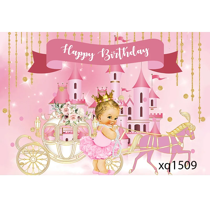 Fondo de fotografía de Princesa Real para niños, telón de fondo de corona dorada para recién nacidos, fiesta de cumpleaños, 20 opciones