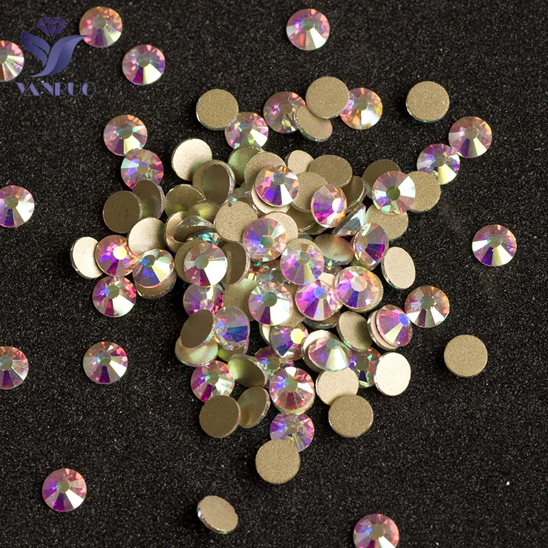 

YanRuo 2058NoHF SS3-SS50 All Sizes AB Non Hotfix Adhesive Rhinestones Decorative Accessories Glitter Glass Crystal DIY For Dress