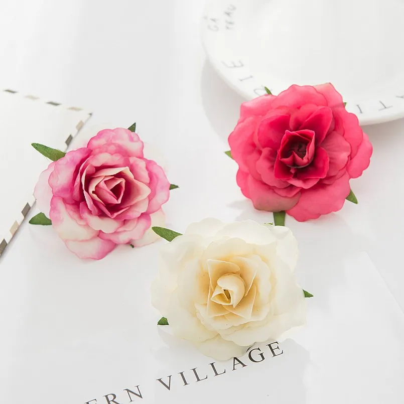 100 Stück Künstliche Blumen, Seidenrosenköpfe, Hochzeitsdekoration, Brautaccessoires, Ausverkauf, Heim- und Außendekoration, Weihnachtsgirlande – Detail 5