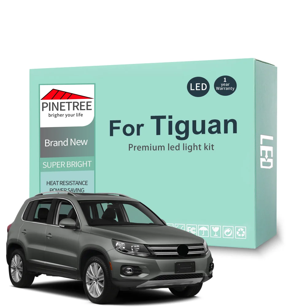14-częściowy zestaw oświetlenia wewnętrznego LED do VW Tiguan 5N 2009-2015 Dome Map Reading Trunk Light Canbus No Error