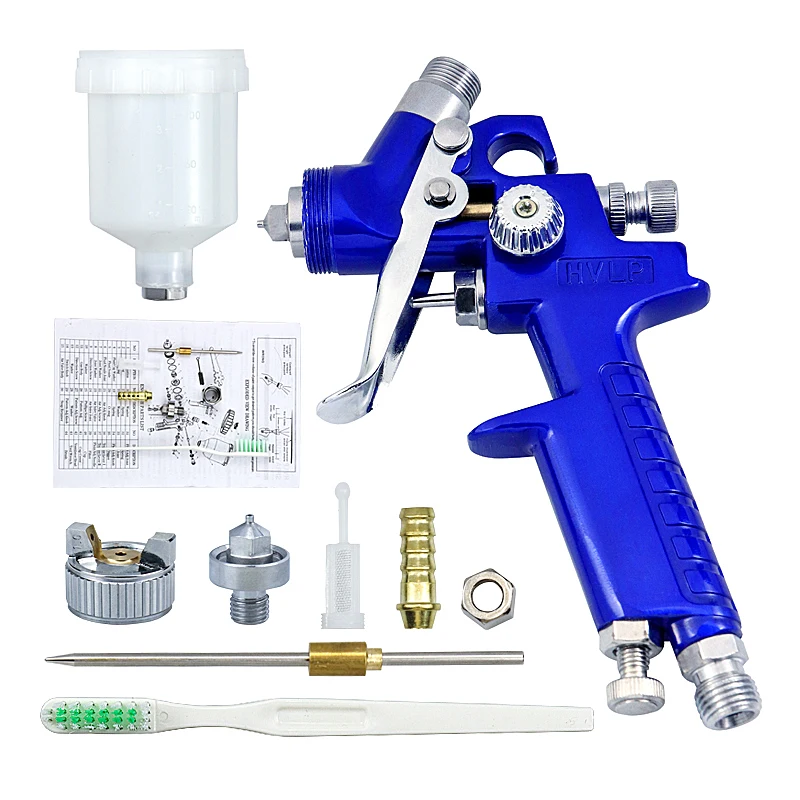 Professional Paint Spray Guns Plastic For Car Sprayer Painting Airbrush Power Tool HVLP 125cc Cup 0.8/1.0mm Pneumatic Nozzle Set