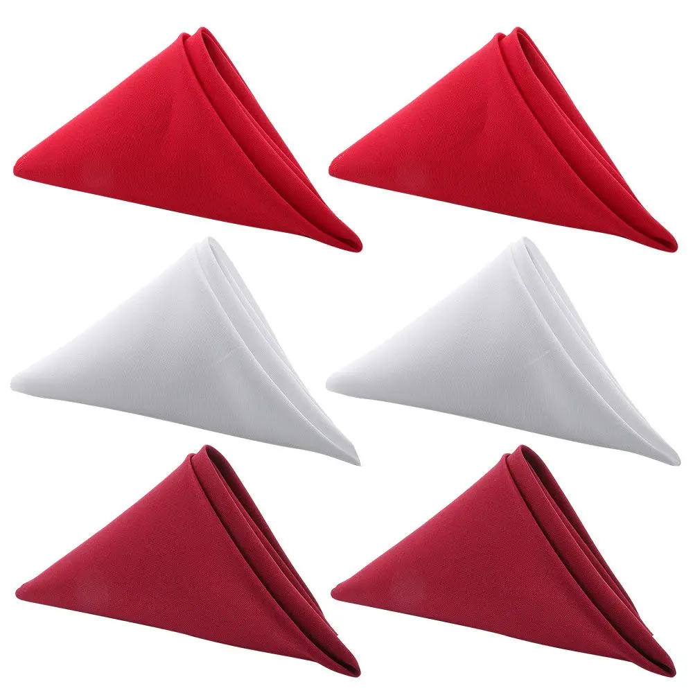 Hotel Soft Table Linen Solid Red Dinner Napkins Cloth Napkins Wedding Table Cloth