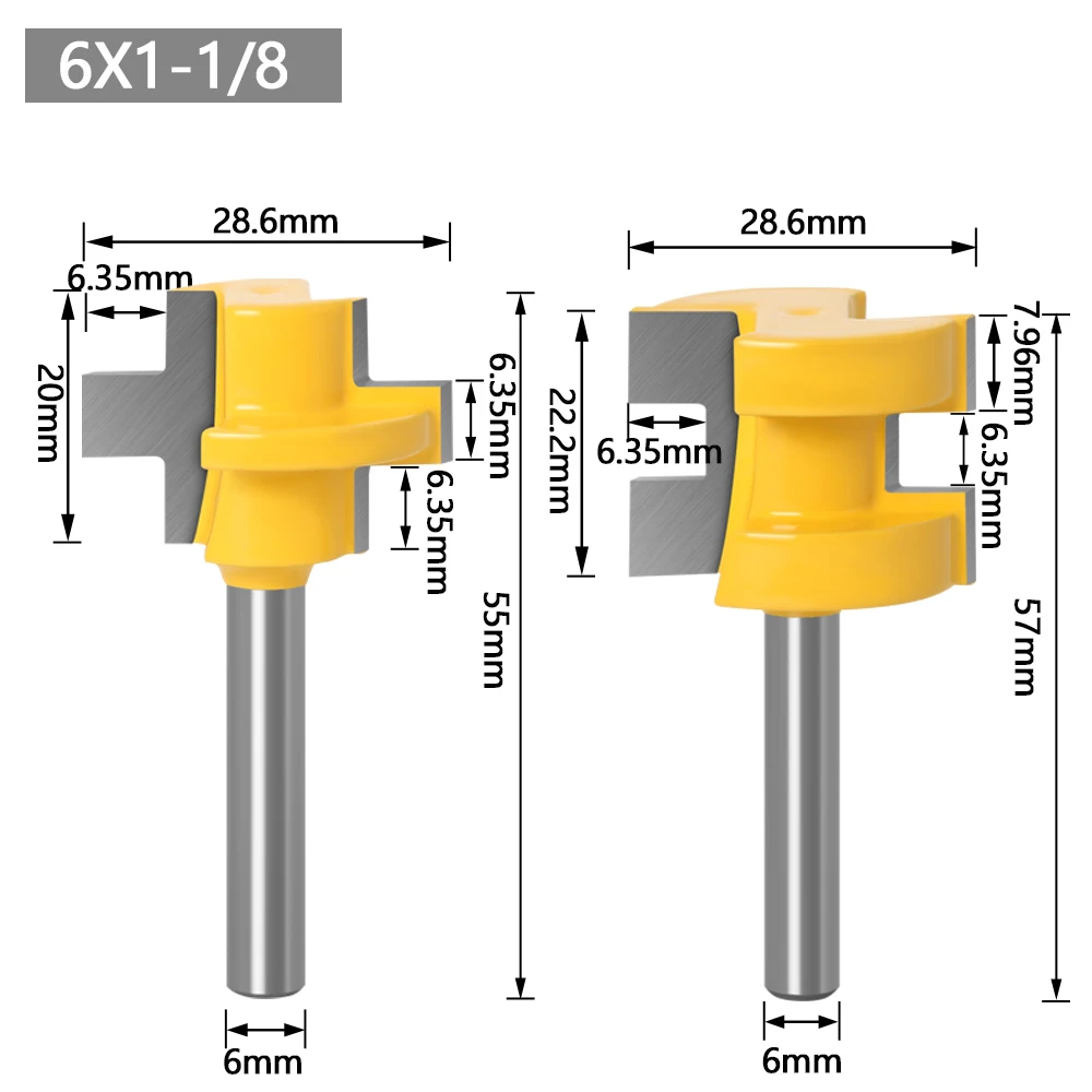 2pc Mini Tongue & Groove Router Bit Set - 1/4\