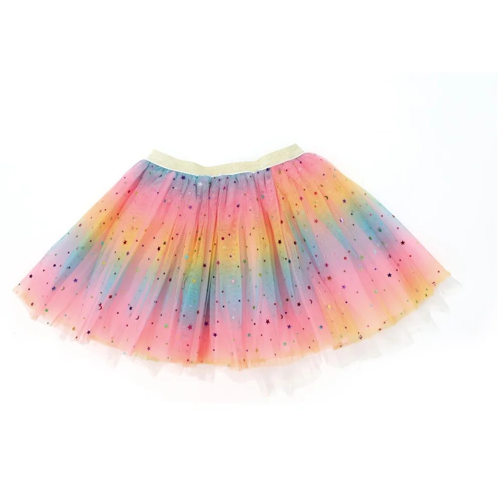 Girls Skirts Baby Ballet Dance Rainbow Tutu Toddler Star Glitter Printed Ball Gown Party Clothes Kids Skirt Children Clothes