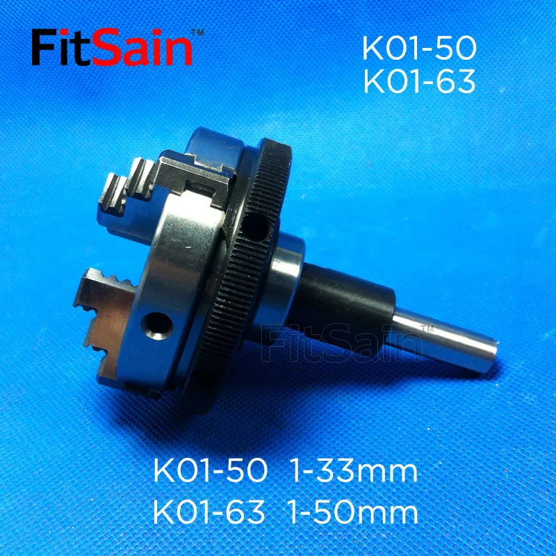 FitSain-Chuck Shank Diameter 8mm/10mm Three-Jaw Self-Centering Hand Tight K01-63 3-Jaw Three-Jaw Lathe Chuck
