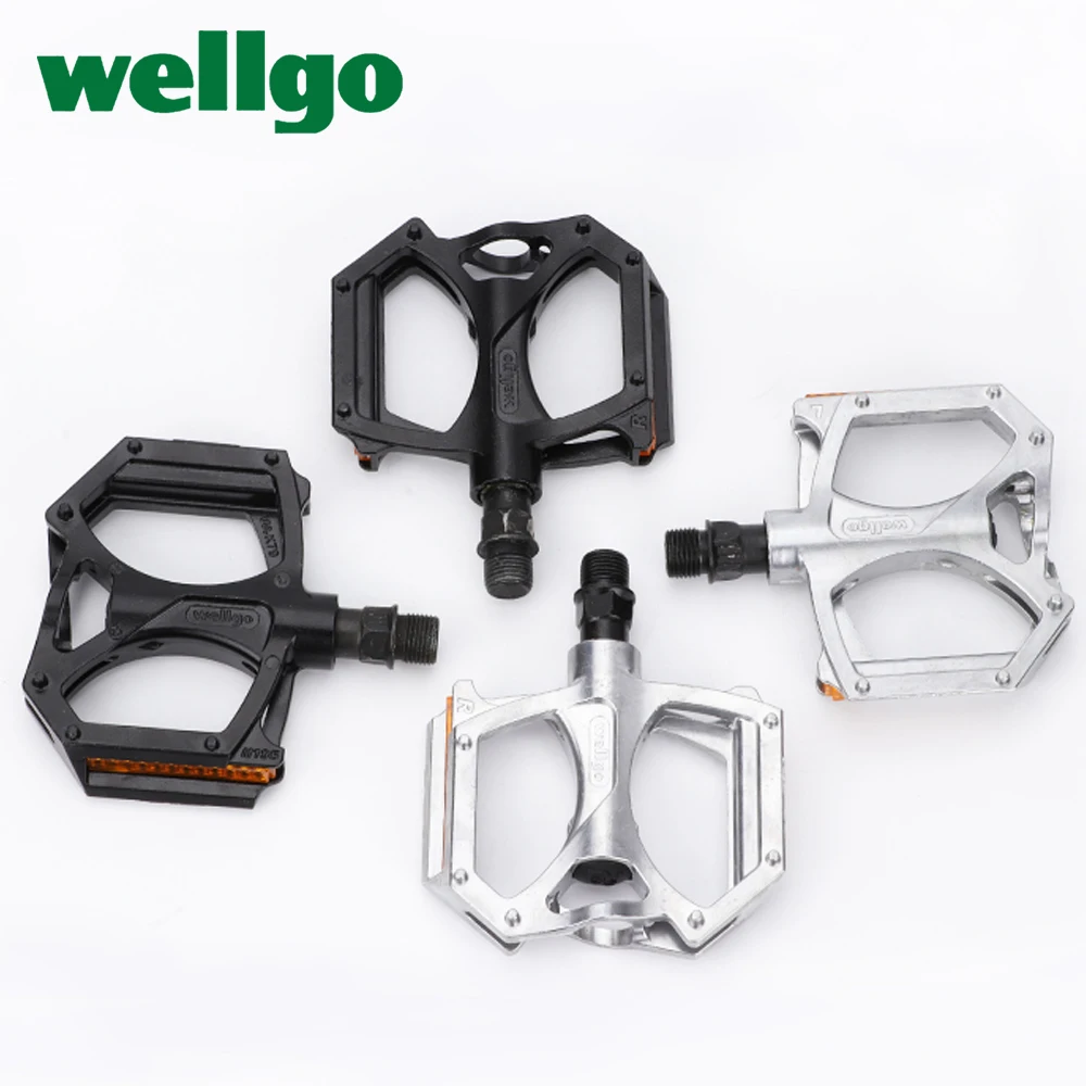 Wellgo Ultralight M195 Aluminum Alloy Double DU Bearing With Reflector BMX City Bike Road MTB Bicycle Pedal Cycling Parts