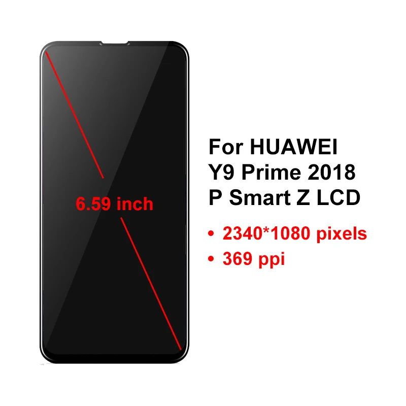 IPS do Huawei P Smart Z LCD Y9 Prime 2019 wyświetlacz STK-LX1 ekran dotykowy LCD Digitizer części zamienne do P Smart Z wyświetlaczem