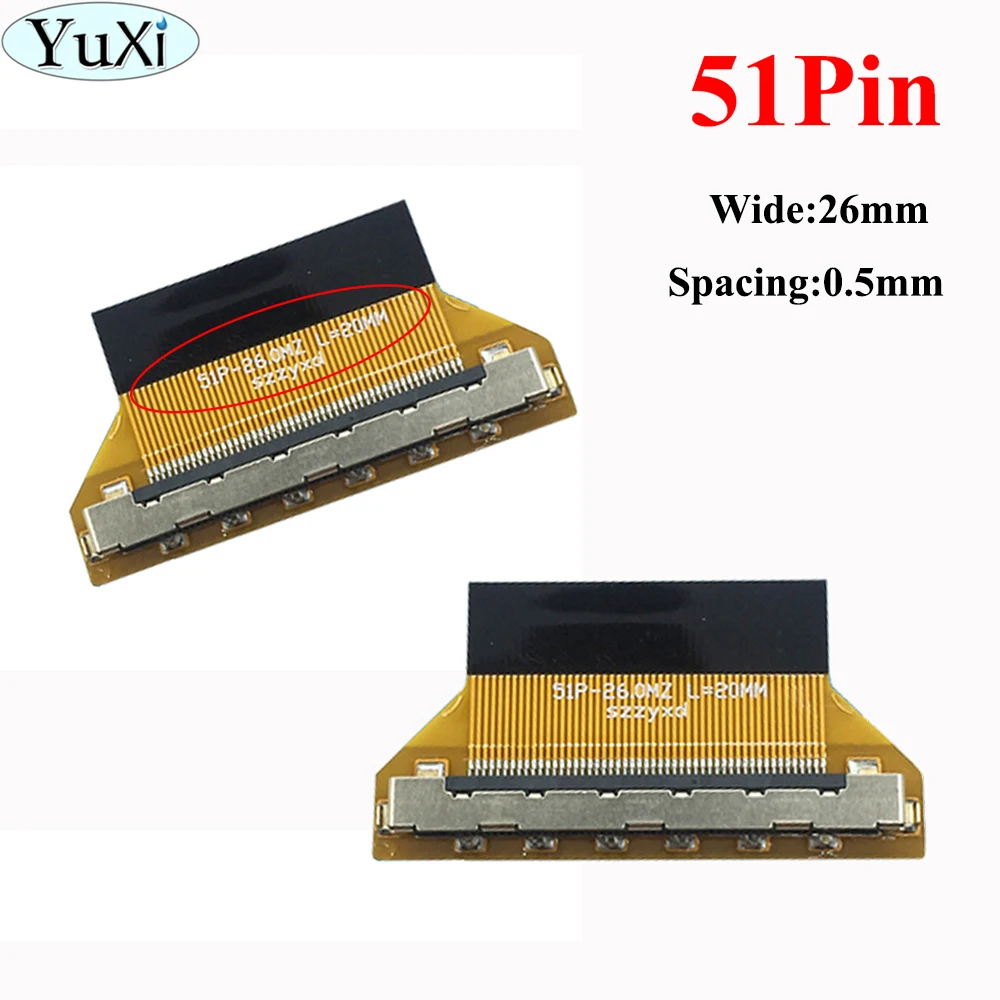 YuXi 10pcs/lot Lvds cable with lock to 51 Pin 51Pin FFC FPC Flexible Flat Cable connector for Samsung for LG LCD